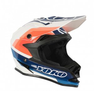 Motokrosová helma YOKO SCRAMBLE white / blue / fire XL