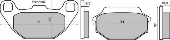 Brzdové destičky RMS organické pro KYMCO Super 8 125 (2008-2016)