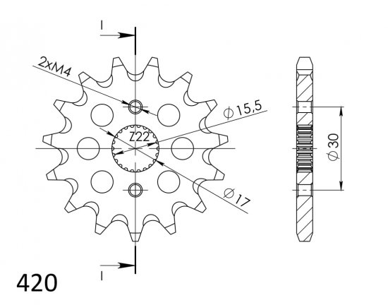 Řetězové kolečko SUPERSPROX CST-1256:15 15 zubů, 420