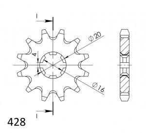 Řetězové kolečko SUPERSPROX CST-1263:11 11 zubů, 428