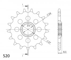 Řetězové kolečko SUPERSPROX CST-1423:15 15 zubů, 520