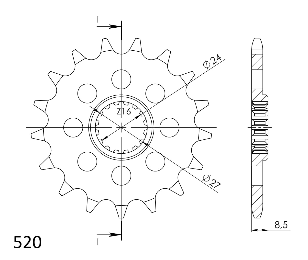 Řetězové kolečko SUPERSPROX CST-1423:17 17 zubů, 520