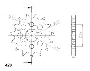 Řetězové kolečko SUPERSPROX CST-264:13 13 zubů, 428