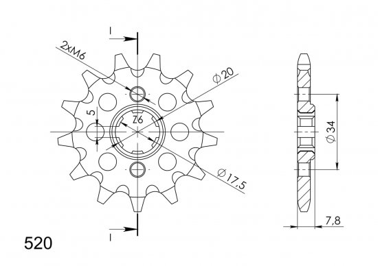 Řetězové kolečko SUPERSPROX CST-327:13 13 zubů, 520