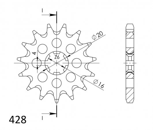 Řetězové kolečko SUPERSPROX CST-416:14 14 zubů, 428