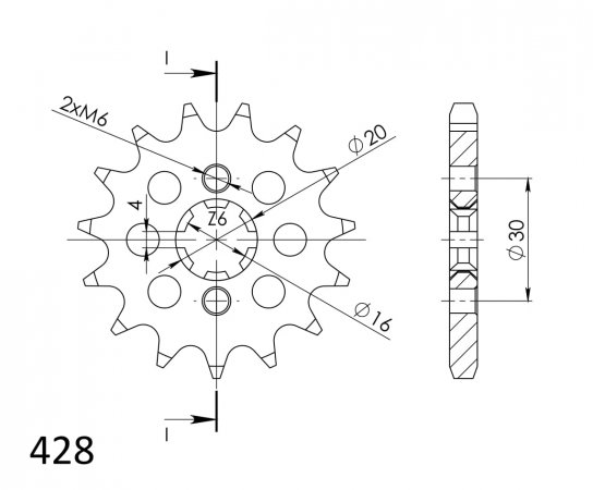 Řetězové kolečko SUPERSPROX CST-417:13 13 zubů, 428