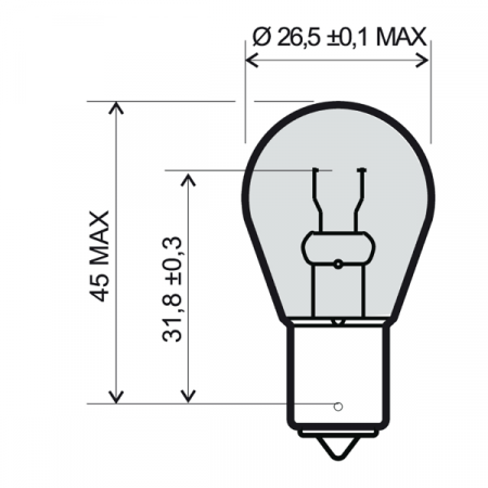 Lamp RMS 246510201 12V 21W, BA15S oranžová