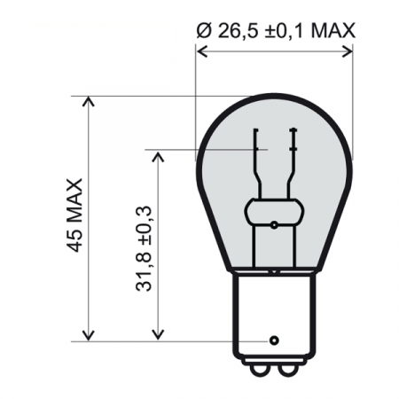 Lamp RMS 246510371 12V 21/5W, BAY15D červená